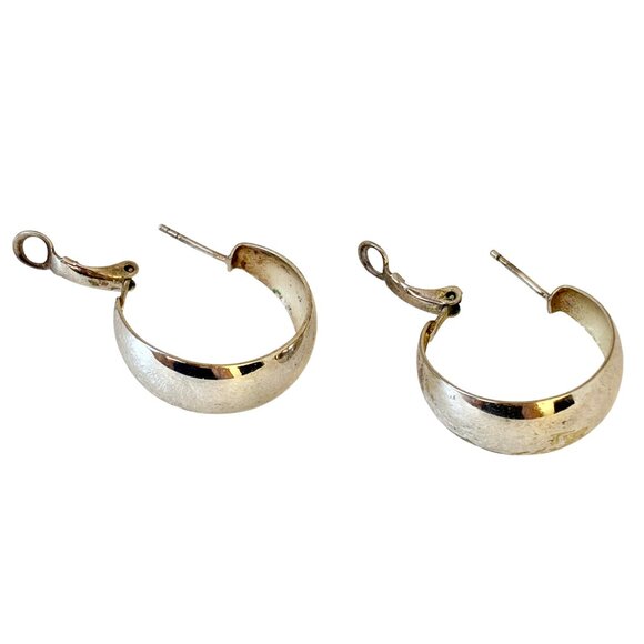 Sterling Silver Earrings Hoop Dangle Leverback Chunky Lightweight Thailand - Picture 10 of 12